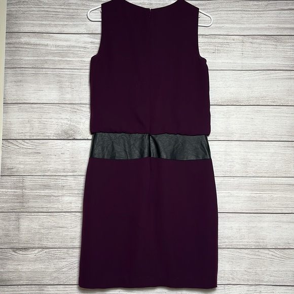 Ralph Lauren Plum Colored Dress with Faux Leather Embellishments Size 4 - Picture 2 of 4